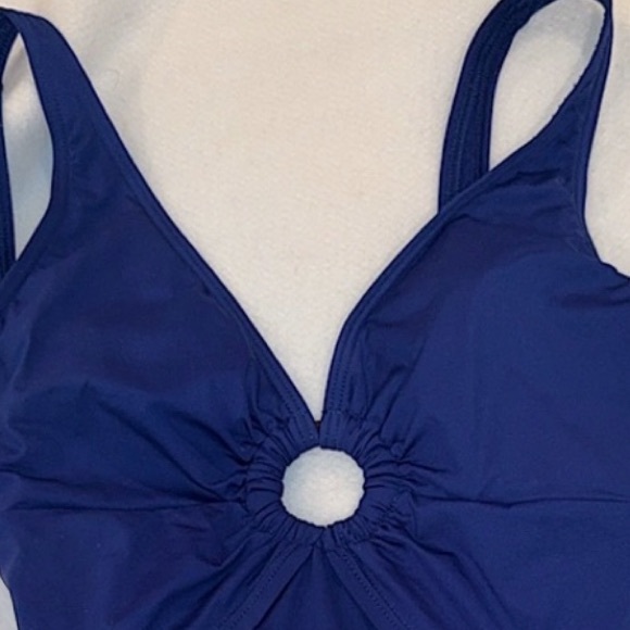 Tommy Bahama Swimsuit Mare Navy Royal One Piece grommet ring 12 tummy control - Picture 9 of 9